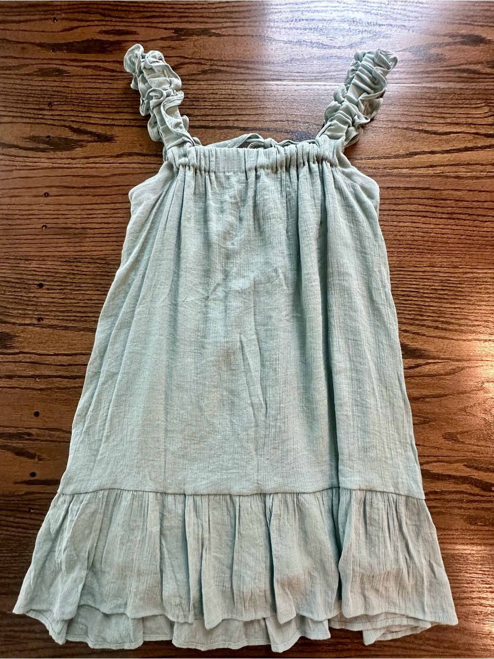 Altar’d State Sage Green Ruffle Hem Mini Dress Medium - Picture 2 of 7